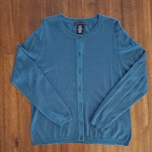 Vintage Y2K Apostrophe Blue Cardigan Sweater XL